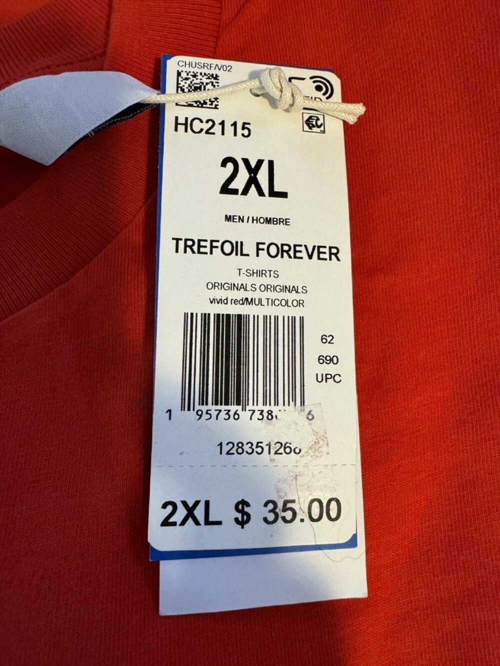 Adidas Men Original Trefoil Forever T-Shirt Red Size 2XL new - Picture 6 of 11
